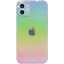 Rainbow Gradient Laser Phone Case Compatible with iPhone 14 13 12 11 Pro Max Plus Mini Transparent Aurora Hard PC Back Cover Colorful,for iPhone 11 Pro