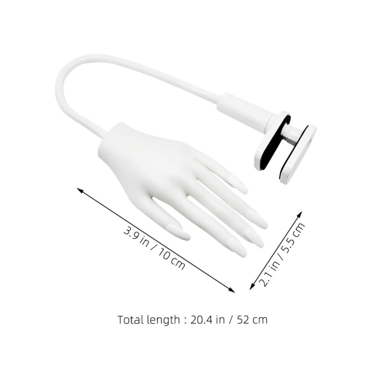 Plástico Mano de Práctica de Uñas Reutilizable Blanco