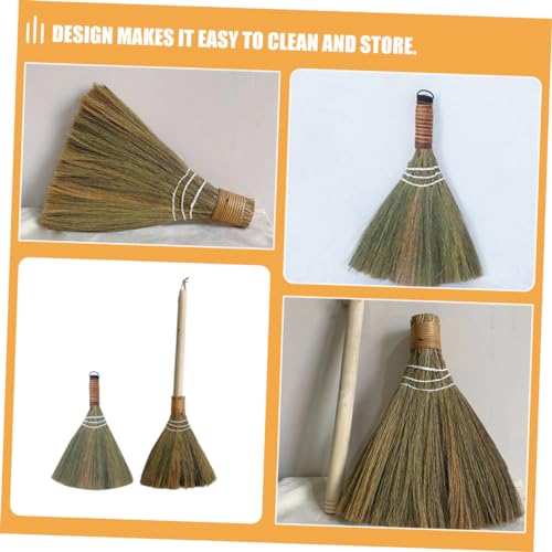 PRETYZOOM 2stücke Strohbesen Handgefertigt Bodenbesen Reinigungsbesen Kleiner Besen Tischbesen Handbesen Schreibtischbesen Haushaltsbesen Entfernen – Bild 5