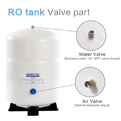 HIDROTEK 2.8 Gallon RO Water Storage Tank for Reverse Osmosis Water Filtration Systems -NSF Certificated-1/4