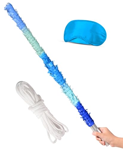 30 Inch Piñata Stick Kit Unbreakable Pinata Stick with Blindfold Blind Rope Suitable for Boys Girls Adults Can Have Fun at Any Party (Blue)