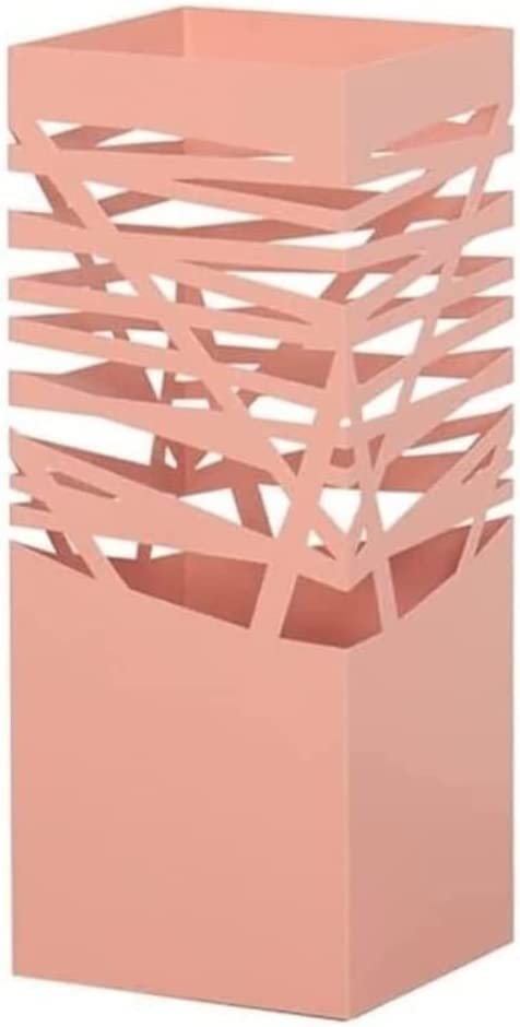 Porte-parapluie maison drain stand en métal rose 49cm de haut pour entrée intérieure