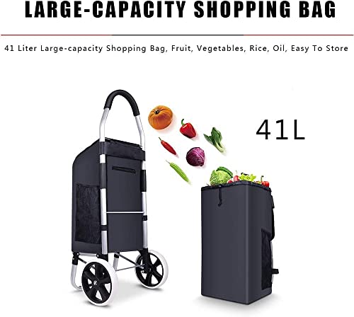 Einkaufstrolley Einkaufswagen, faltbar, tragbarer kleiner Anhänger, Aluminiumlegierung, Stange, 50 kg tragend, mit 41 l… – Bild 5