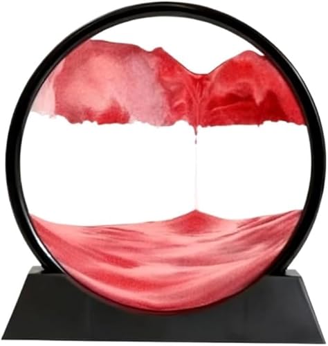 Pyenhdi 7 Inch Red Hourglass Sand Timer, 3D Extract Hourglass Quicksand Moving Sand Art -Craft For Home Decor(7 Inch Red)