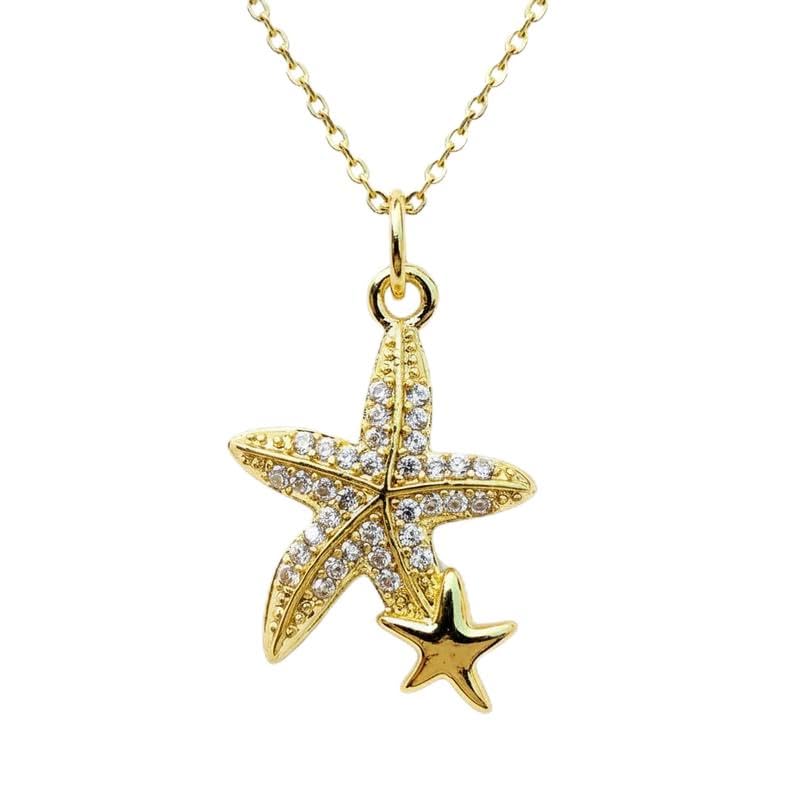 Collier double étoile argent doré LKBEADS pour sublimer vos tenues