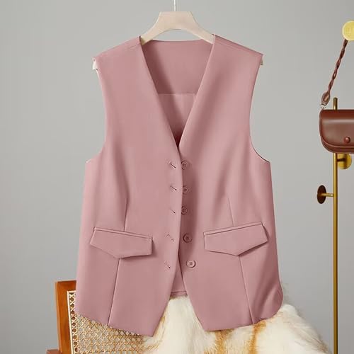 Chaleco de botones para mujer con cuello en V que estiliza tu silueta profesional a diario 3