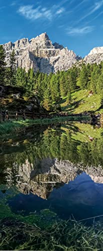 A.Monamour Adesivo Porta Autoadesiva Paesaggio Naturale Di Montagna E Lago Vinile PVC Adesivi per Porte Interne 3D Pellicola Adesiva Poster Sticker Murale Parete Carta da Parati