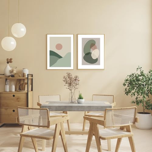 Pósteres bohemios beige Winund de 30x40 cm para un salón moderno y elegante 5