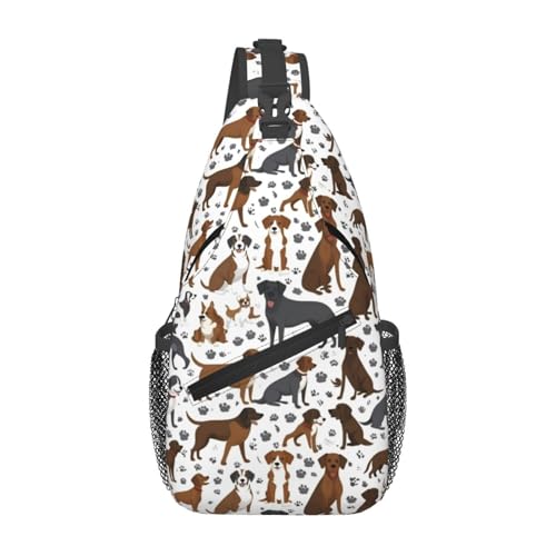 Bolso bandolera retriever con huella para senderismo miniatura 1