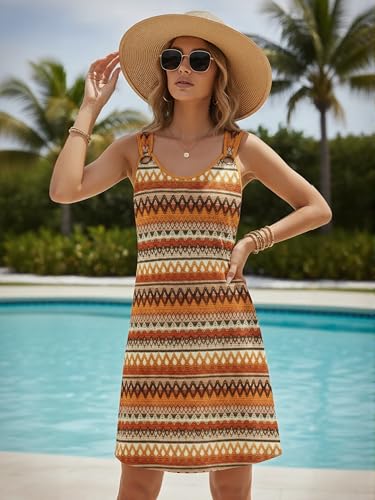 Image of Disamer Summer Dresses for Women 2026 Sundresses Sleeveless Beach Swimsuit Cover Ups Spring Casual Tank Tshirt Sun Dress