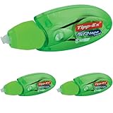 BIC Korrekturband tipp-ex ® Microtape Twist, 8 m x 5 mm, Farbe: grün (Packung mit 3)