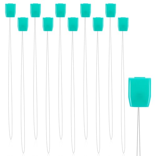 10 PCS Long Needle Threader Pulling Hook Tool 7.87 Inch Needle Threaders for Embroidery Floss Stitching Craft Tool Bead Tools for Punch Needles Hair Extensions Cross Stitchs DIY Sewing Craft Works