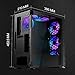 Pansonite Airflow ATX Mid-Tower Chassis PC Gaming Case with Door Opening Tempered Glass Side Panel,Side Ventilation, E-ATX Supported, 6 RGB Fans Pre-Installed (G01-DX6-0)