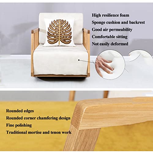 Waeyz Scandinavian Solid Wood Nursery Rocking Chairs, Home Simple Modern Recliner, Lazy Leisure Nap Rocking Chair, Living Room Sofa Chair (Color : Original White, Size : 60Cm*97Cm*80Cm) #TOP3