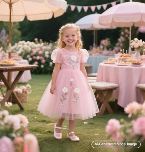 Image of PHIRAMIN Toddler Flower Girl Glitter Dress Shoes Little Girl Ballet Flats Bow Wedding Party