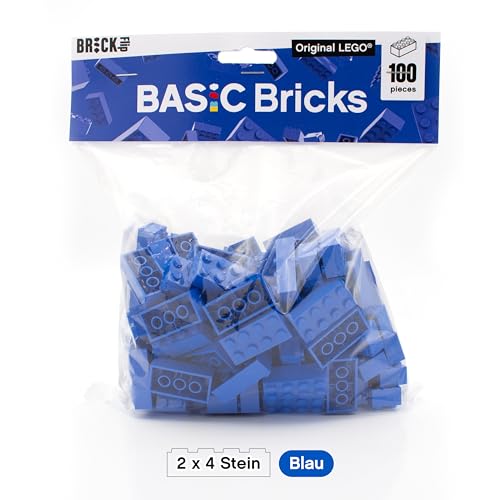 LEGO Steine Blau 2x4 Classic, 100 Stück - Einzelne Blaue Bausteine in der Großpackung, für LEGO Blaue Platte und Box, Einsteigerset… – Ansicht 8