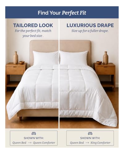 Image of Comforter King Size - Down Alternative Duvet Insert, Light Gray, 102 inch x 90 inch
