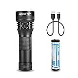 Rechargeable LED Flashlight D2 1000 Lumens Type-C Charging 4 Modes Portable Light IPX68 Waterproof, Compatible with 21700 and 18650 (Included)