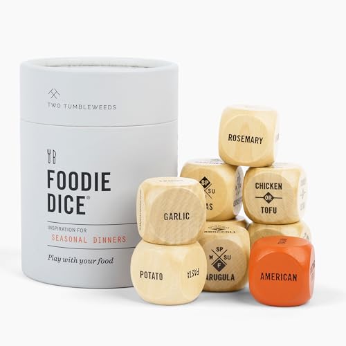 Two Tumbleweeds Foodie Dice - Set of 9 Dice to Inspire Creative, Seasonal Meals with Take Out Die -...