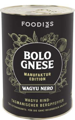 3FOODIES Bolognese Wagyu Nero 3x400 g I Manufaktur Edition met Wagyu-rundvlees en Tasmaanse bergpeper I Premium bolognese met een intense smaak voor bijzondere momenten, klaar in 5 minuten