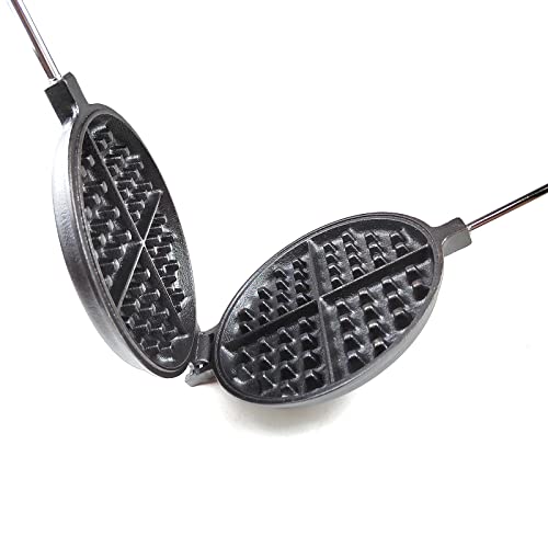 HAWOK Cast Iron Waffle Maker with Handle Hoder and Basting Brush……