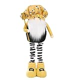 Standing Bee Gnome Plush Decorations, Bumble Bee Chef Gnome with Retractable Spring Legs, Honeybee G