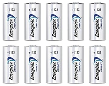 Set - Box 10 batterie al litio CR123A / CR17345-3V Original Energizr