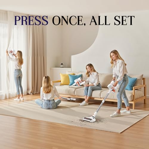 Cordless Vacuum Cleaner, Stick Vac with LED Touch Screen, 45KPA Powerful Suction, 7-Stage HEPA Filter thumbnail