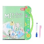 TOPINCN Livre d'apprentissage Parlant Espagnol pour Enfants, Livres Audio Interactifs, Jouet éducatif pour Tout-Petits pour Apprendre L'espagnol, Chiffres de L'alphabet électronique,