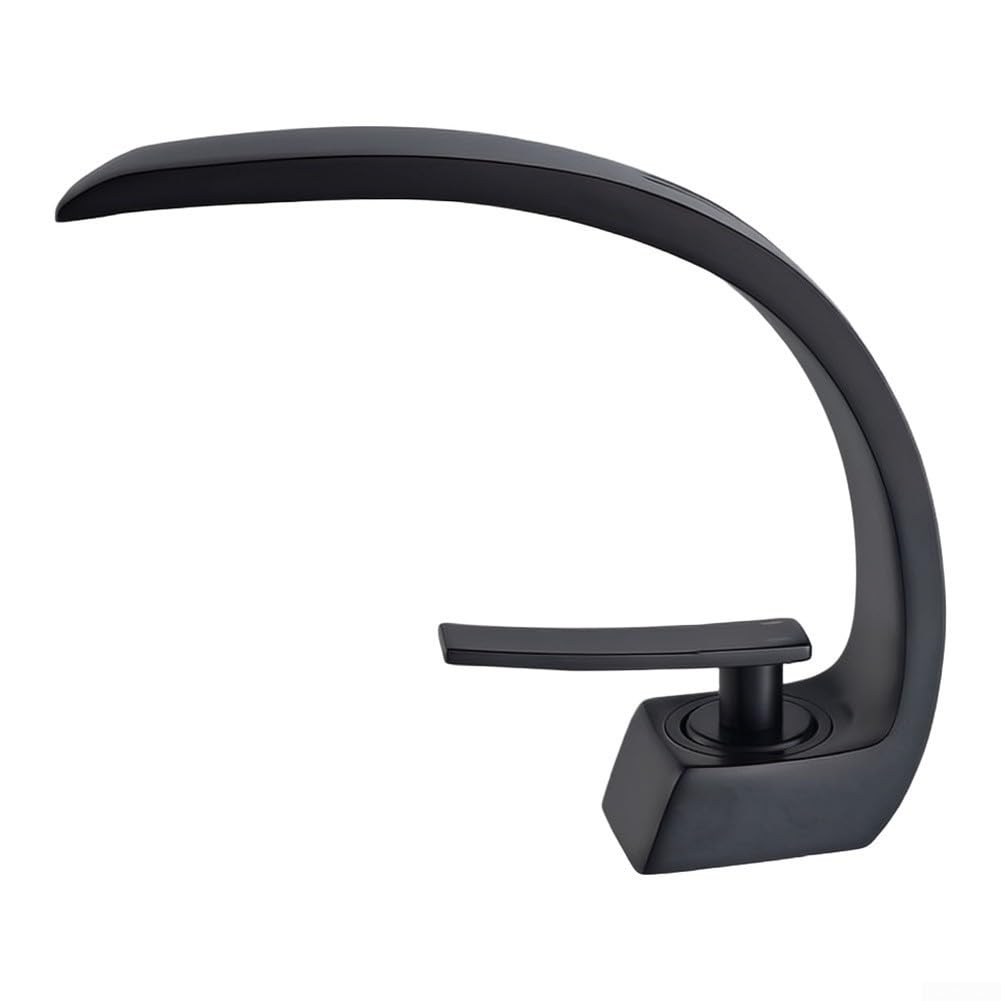 Mezclador monomando de lavabo para grifo de 60 cm, manguera incluida, palanca única (negro)