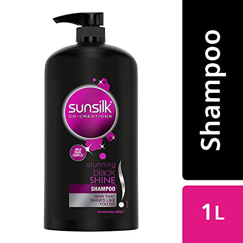 Image of Sunsilk Stunning Black Shine Shampoo, 340 ml And Sunsilk Stunning Black Shine Shampoo, 1000 ml