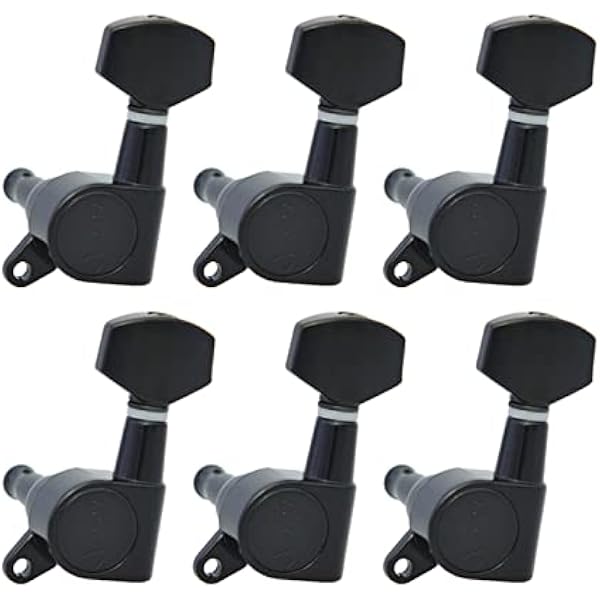 Tuner Guitar Sealed Small Peg Tuning Pegs Tuners Głowice maszynowe do akustycznych gitar elektrycznych części do gitary elektrycznej 1 zestaw 6 sztuk strojników gitarowych czarny 6L