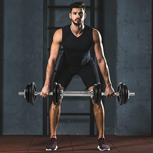KK 20kg Cast Iron Adjustable Dumbbell Set and Barbell Weights Set for Men and Women Fitness and Strength Training Lifting Exercise Workout