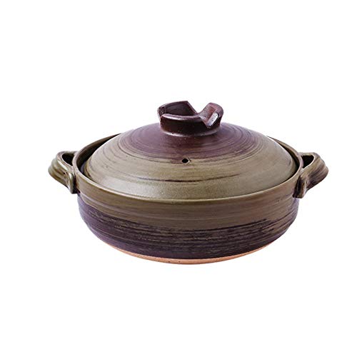 Donabe Japanese Casserole Pot Casserole resistente ao calor Casserole com tampa de argila arroz Pot Casserole Clay Pot sobre STEV caçarola saúde caçarola, A, 0,8 L