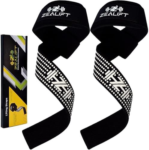 Lifting Straps - Cotton & Neoprene with Silicone-Dotted Grip for ...