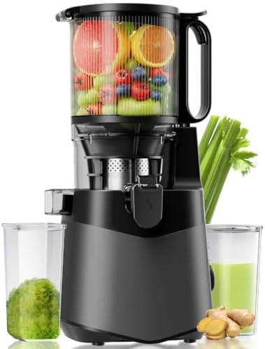 Cold Press Juicer, 5.8" Wide Feed Chute Juice Extractor Machine w...