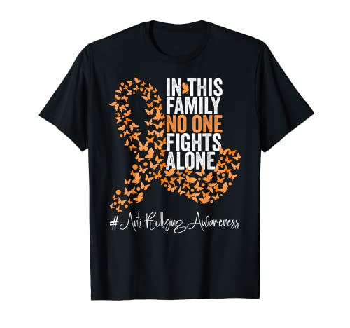 Anti-Bullying-Bewusstseins-Monat, orangefarbenes Band, Schmetterlinge T-Shirt