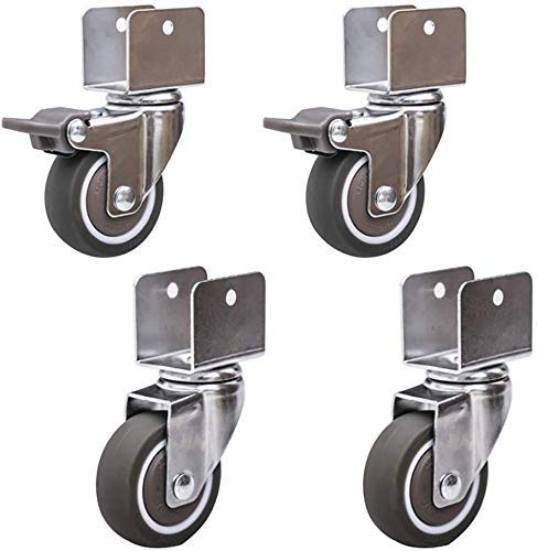 Roulette pivotante support U 50 mm lot de 4 roues pour lit MU