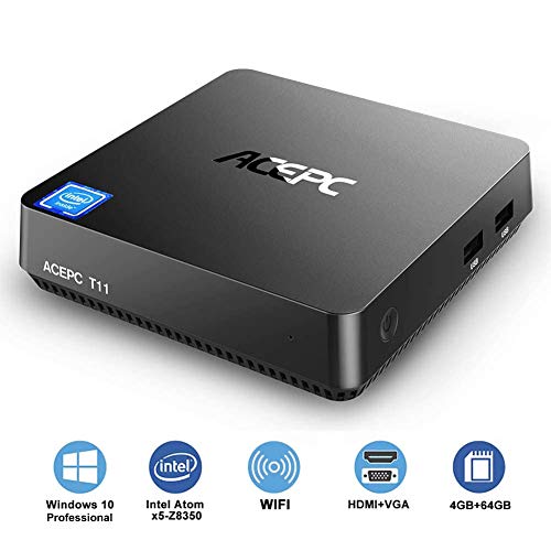 Mini PC Intel Atom Z8350 Windows 10 Pro Mini Computer 4GB DDR 64GB