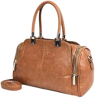 حقيبة يد وكتف عملية - للنساء 989 - بها 5 جيوب - من جلد مقاوم للخدش و الماء - مقاس 32*23 - لون ها فان