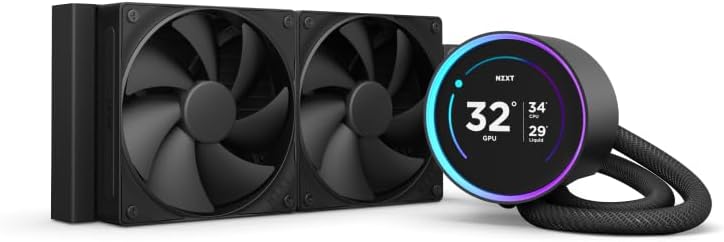 Kraken Elite 240-240mm AIO CPU Cooler, LCD - Black | 240mm AIO with 2.36-inch customizable LCD and F120P fans. Monitor temps or display custom art, controlled via CAM.