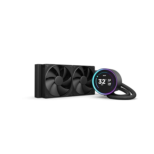 NZXT Kraken Elite 240 2024 - AIO CPU Liquid Cooler - 240mm Radiator - 2 x F120P Fans - Customizable 2.72" IPS LCD - NZXT Turbine Pump - AMD® AM5, AM4 - Intel® LGA 1851/1700, 1200/115X - Black - 240mm Radiator - Non-RGB