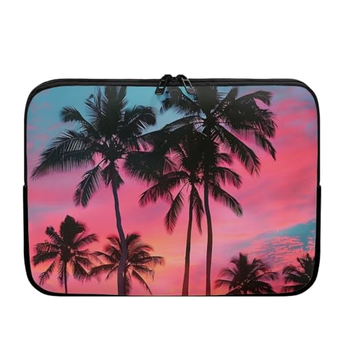 Tongluoye Tropical Palm Tree Laptop Protective Sleeve for Women 15 inch Computer Sleeve Bag Neoprene Lap Top Case Suitable Gifts for Travel School Office Neatly Organizers Sunset Laptop Accessories