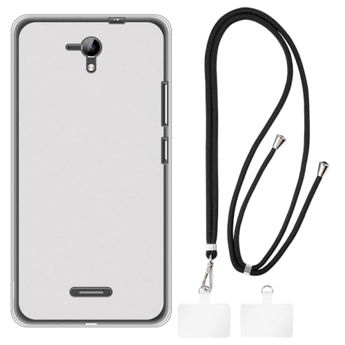 Shantime Hülle & Crossbody-Trageriemen-Set Kompatibel mit Hisense F20 Handyhülle & Verstellbarem Halsband mit Metallschnallen & 2 Aufklebern(Schwarzes)