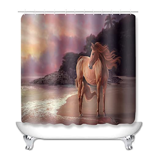 Badezimmerteppich Beach Lavendel Horse Badematte Set 3 Teilig,Teppich Badvorleger rutschfeste (50x80)+U-Typ… – Bild 3