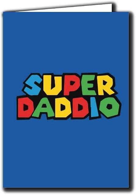 Father Day Card Dad Birthday Card Super Dadio Computer Game Retro F136