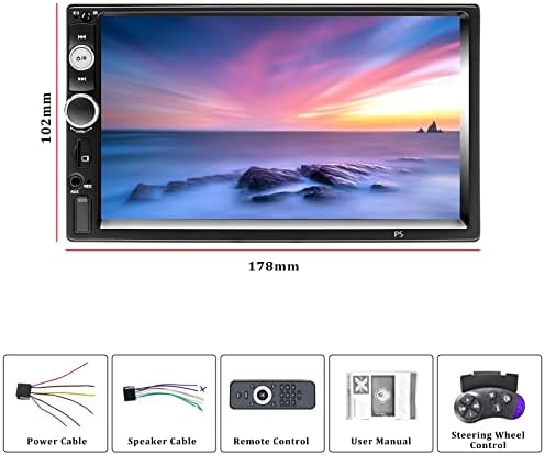 CAMECHO Double Din Car Stereo Bluetooth Car Radio 7 Inch Touch Screen Car Stereo with USB SD AUX FM Receiver Support Mirror Link for IOS Android Phone/Steering Wheel Control