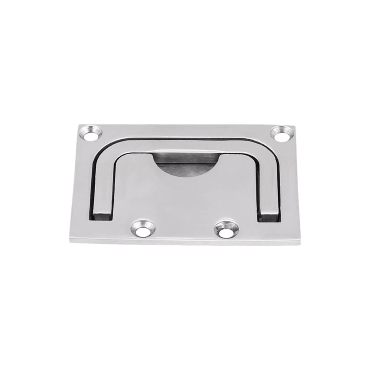 76 * 56mm 316 Stainless Steel Ship Yacht Accessories Marine Hardware RV Accessories Square Handle Floor Buckle(76 * 56mm 1pc)