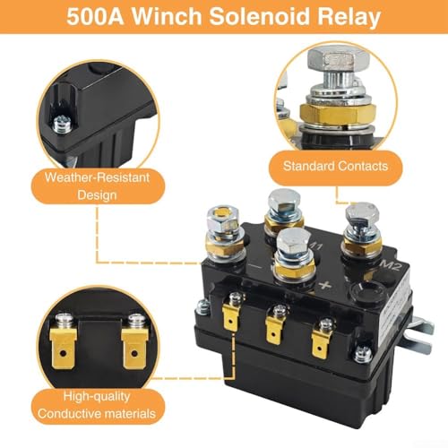 Relé de 12 V 500 A para cabrestante con solenoide resistente e interruptor impermeable 7