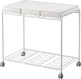 分別フレームダストワゴン ゴミ箱 ふた付き ゴミ袋ホルダー 45L おしゃれ 【モノギャラリー限定分別シール付】 (ホワイト, 3分別)